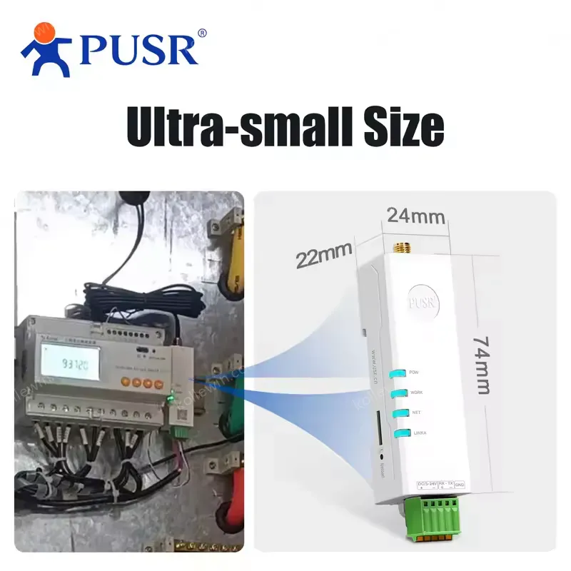 PUSR DIN Rail Mounting "Lipstick" Size 4G Modem+SIM Supports Timeout Restart DNS USR-DR154-E