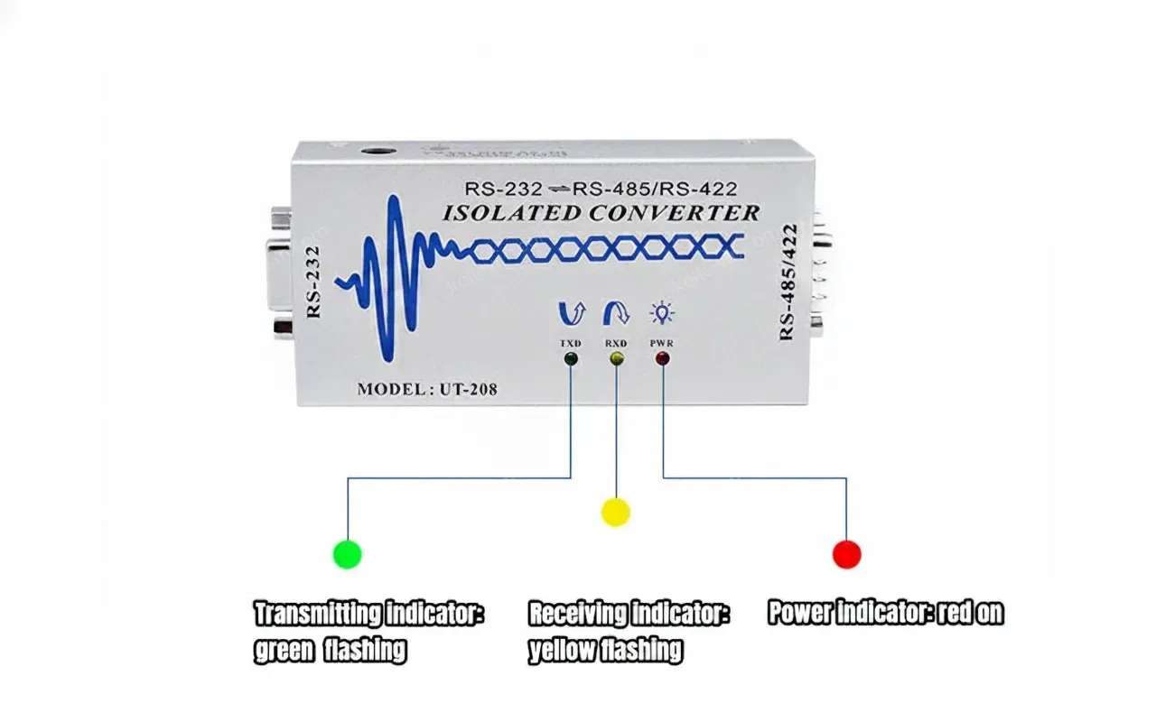 UOTEK RS-232 to RS-485 RS-422 Adapter Industrial DB9 RS232 to RS485 Converter RS422 Connector Isolation ESD Anti-Surge UT-208