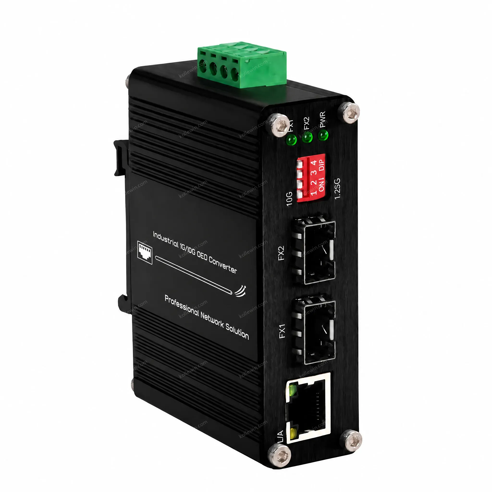 Industrial 1.25G/10G SFP+ OEO Media Converter, 3R Repeater with DDM, -40~80°C