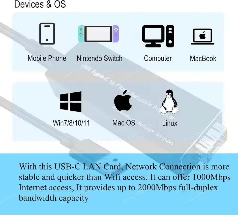 USB 3.0 to SFP Gigabit Ethernet Adapter - Mini Network Interface Card Compatible with Windows/macOS/Linux, Full/Half Duplex