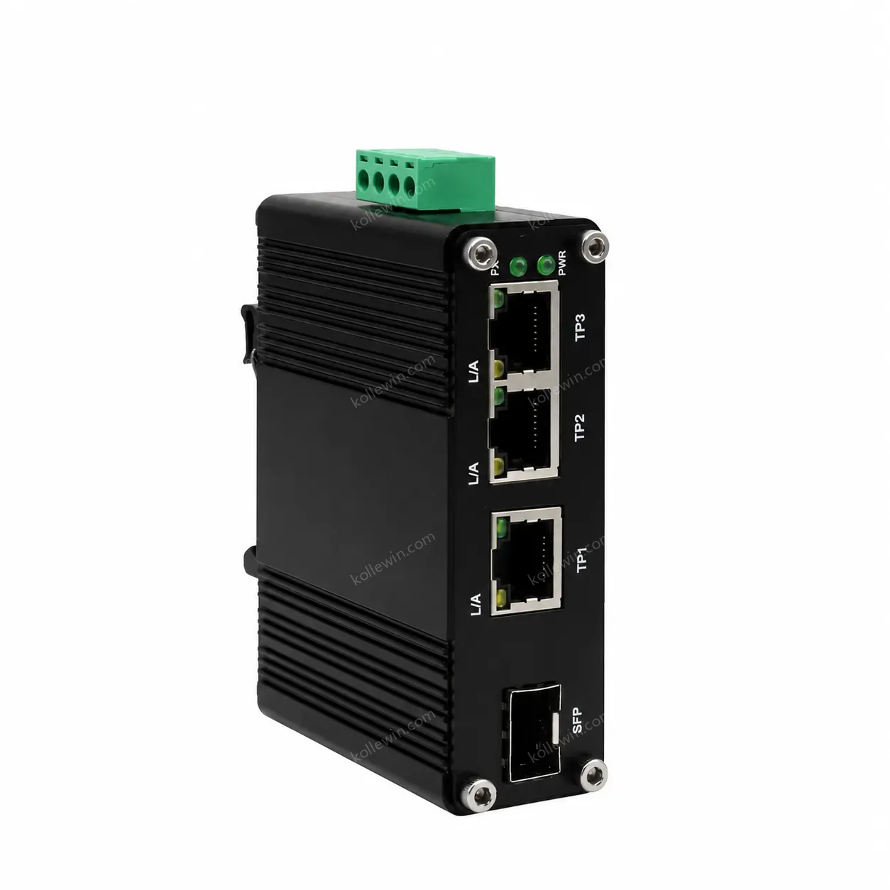 Compact 3-Port Industrial Gigabit Ethernet Switch 3 Copper Ports 1 SFP -40C 75C Wide Temperature Range 12 Gbps Switch