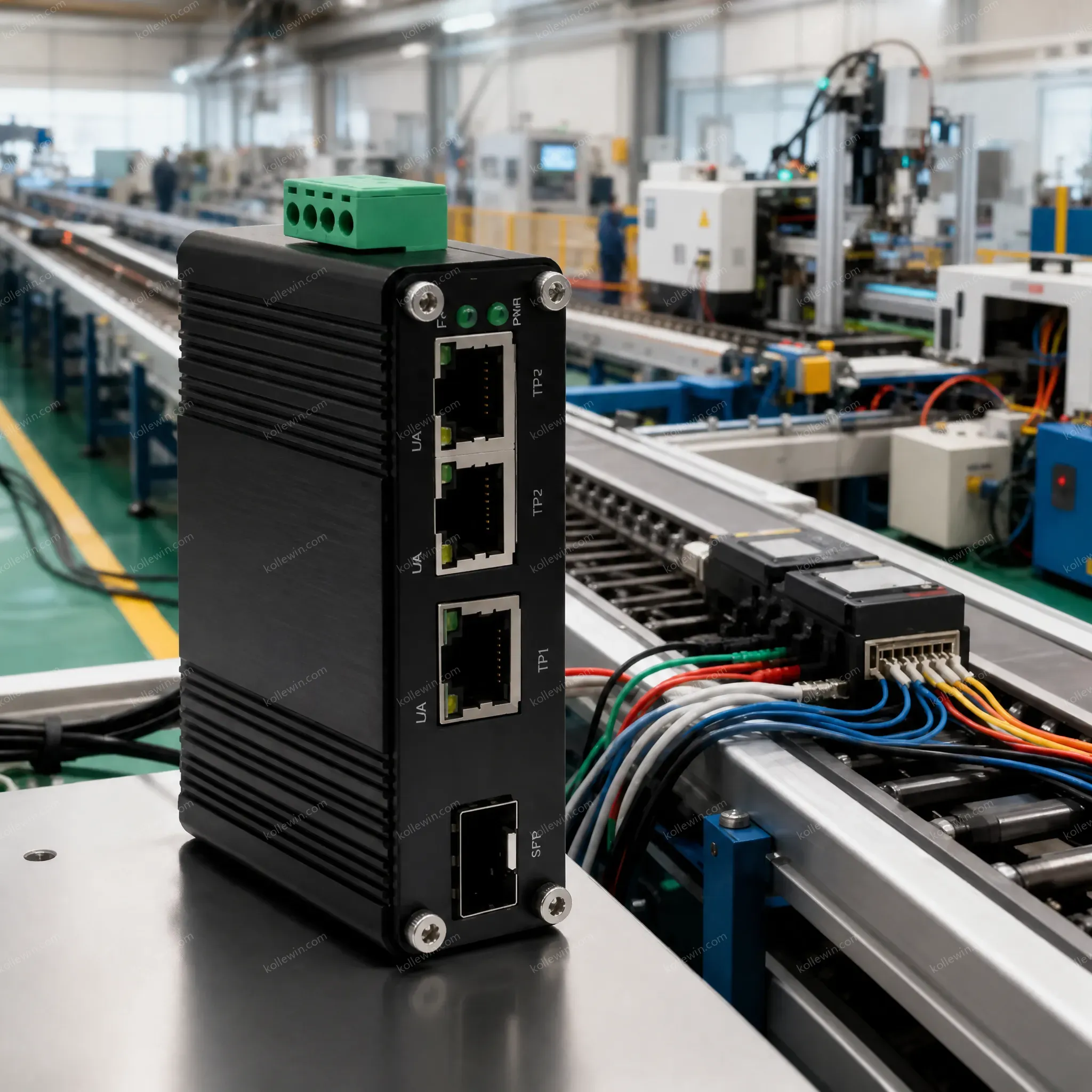 Industrial 2.5G Ethernet Switch 3x RJ45 + 1x SFP+ Gigabit Fiber Uplink -40℃ to 75℃ Wide Temp
