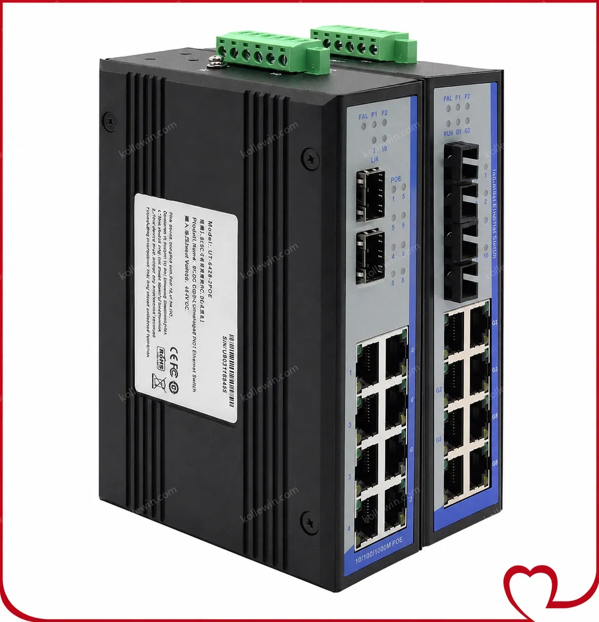 UOTEK Industrial Grade 100M 5 8 Ports Network Unmanaged Ethernet Switch Full Half Duplex DIN-rail -40℃ to 85℃ UT-60-DSA5T DSA8T