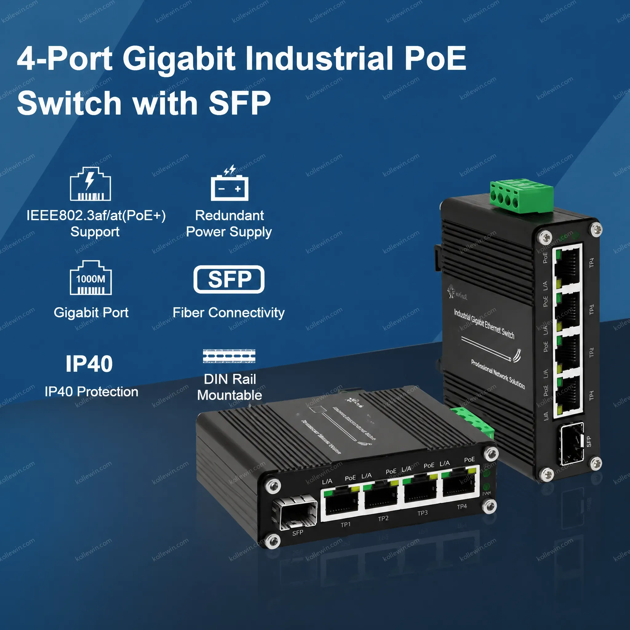 Mini Industrial 5 Ports Gigabit Ethernet Switch