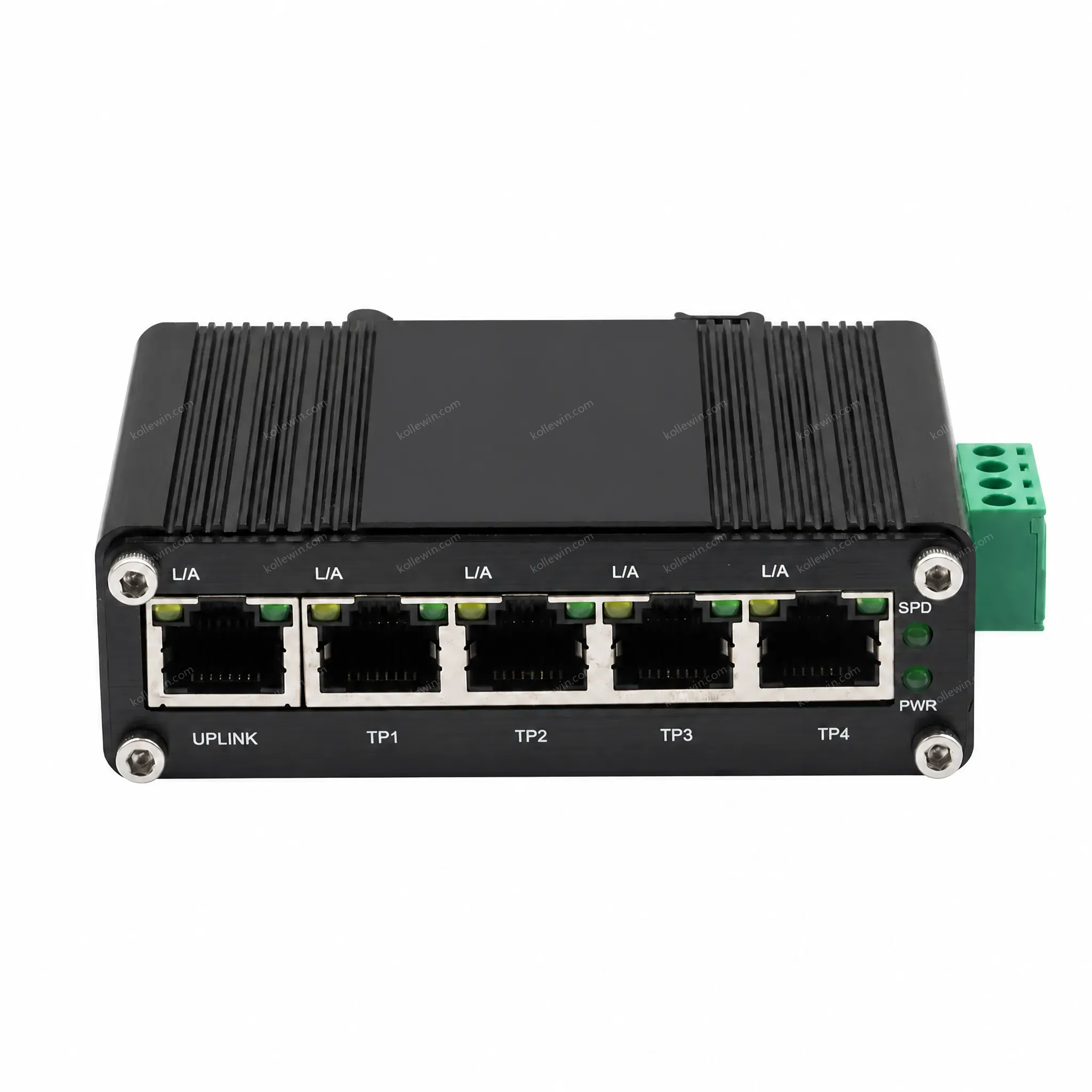 Industrial Mini 5-Port 10Gbps Gigabit Ethernet 12-48VDC Wide Temperature IP40 Metal Case Wall Mount Harsh Environment E-link
