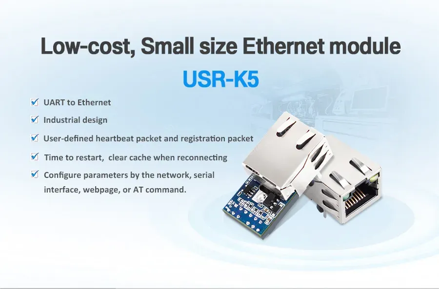 PUSR UART TTL to Ethernet Modules Easy to Config Industrial Design Ethernet Module USR-K5(Price for 3 Piece)