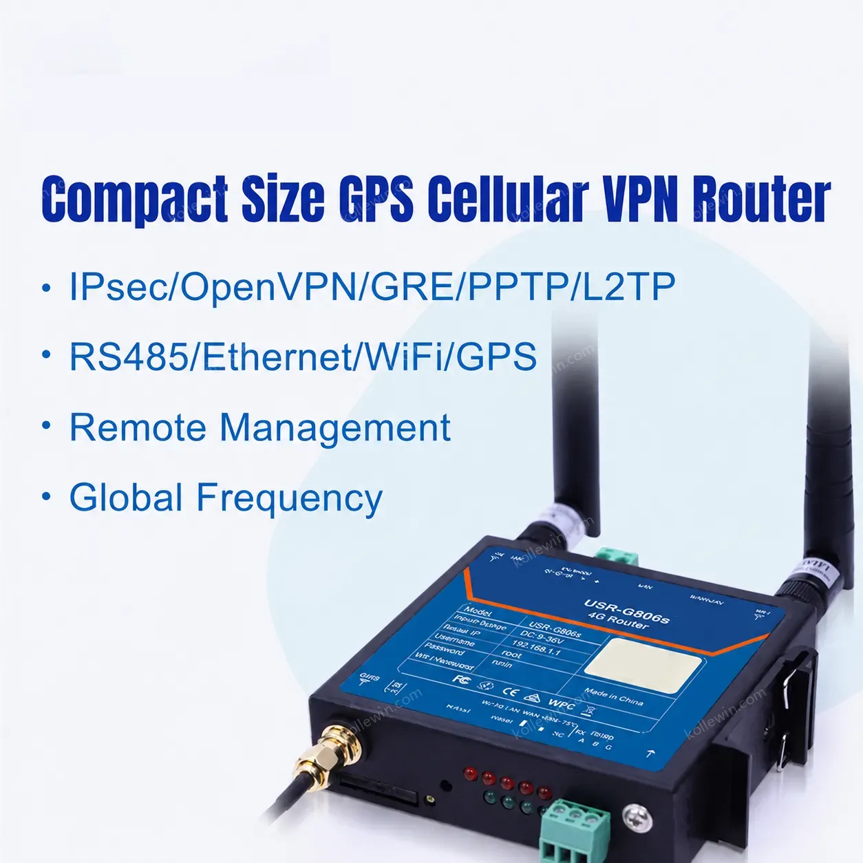 PUSR Industrial 4G LTE Router with Firewall Support 2.4GHz WiFi Multiple VPN Various Cloud Platforms USR-G806s-G
