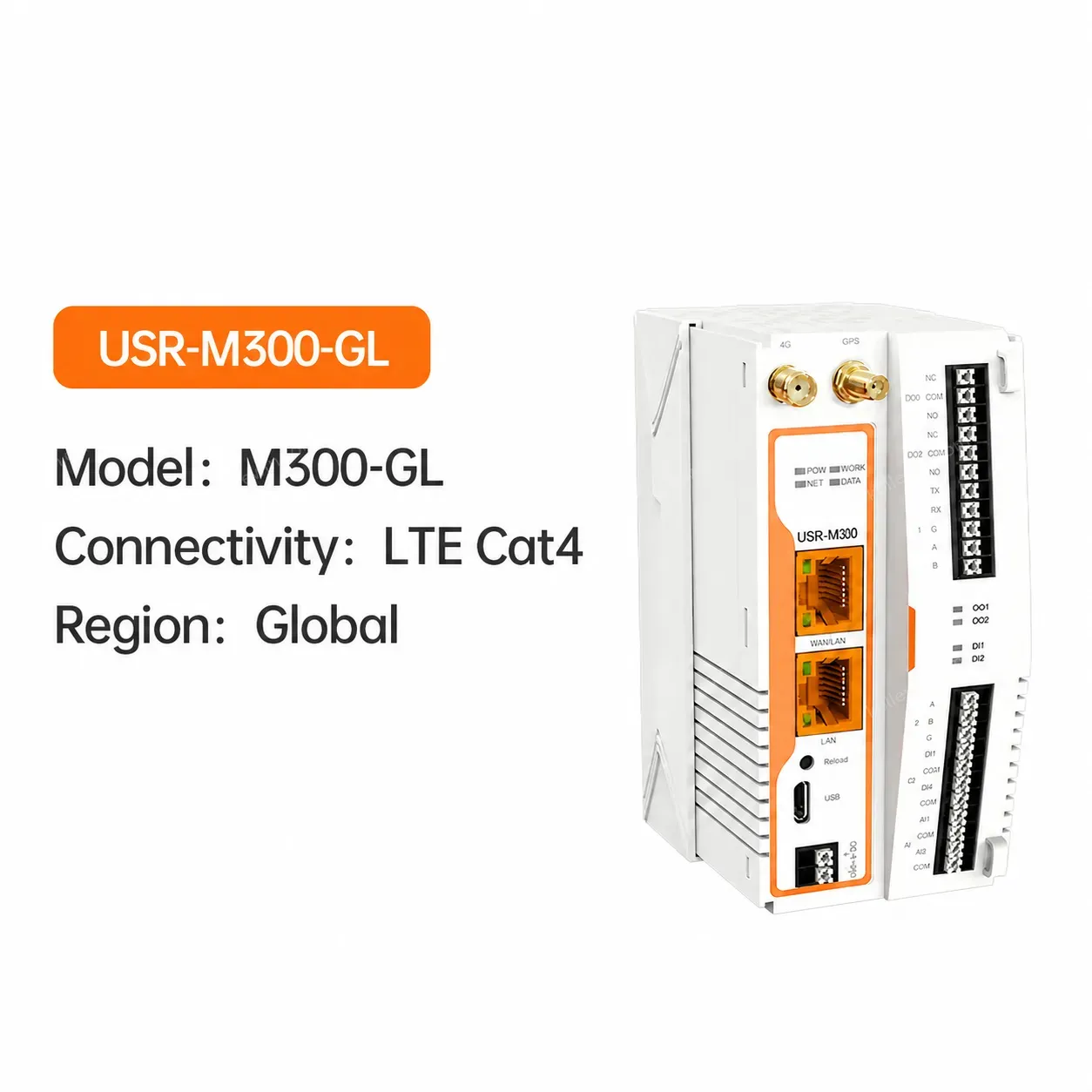 PUSR USR-M300 High Performance Edge IoT Gateway Support User Self-Development Can Expand IO As Needededge Computing Capabilitie