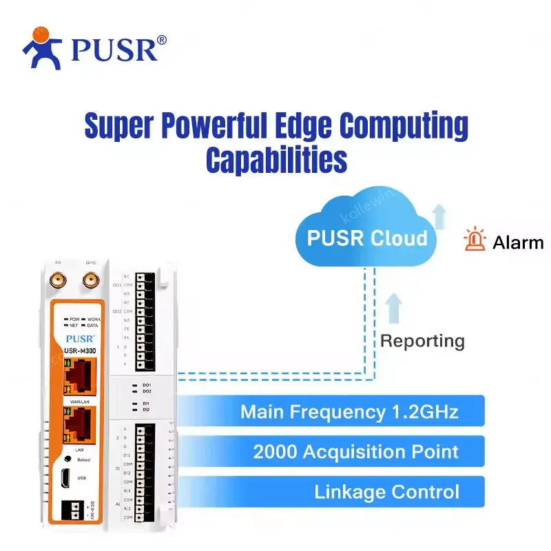 PUSR USR-M300 High Performance Edge Computing IoT Gateway Ethernet Port ADSL and LTE Cat4 Cellular Network NODE-RED