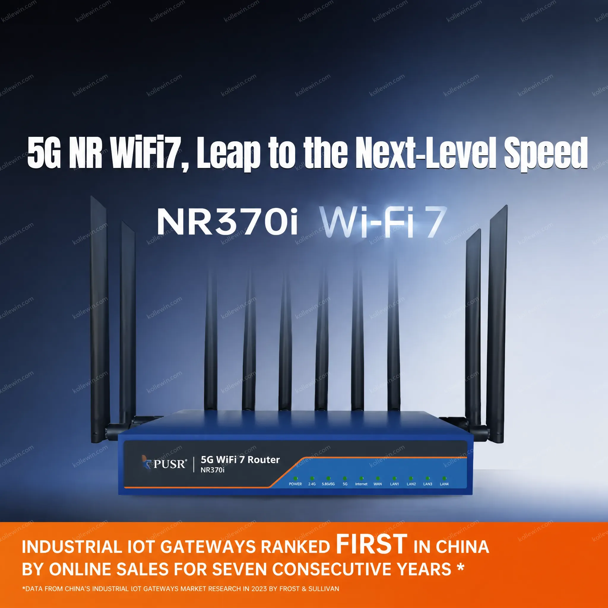 PUSR BE6500 Dual-Band Gigabit 5G NR WiFi7 Router Fixed Wireless Access FWA Qualcomm X62 4 PoE 2.5G LAN Ports NR370i