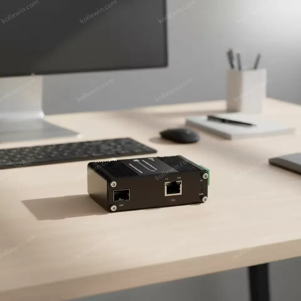Elink Mini Industrial 100/1000BASE-X SFP to 10/100/1000BASE-T 30W PoE+ Media Converter LNK-IMC3012P-SFP