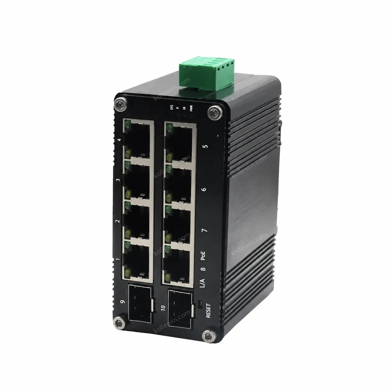 Mini Industrial Managed Switch 8-Port 10/100/1000T + 2-Port 100/1000X SFP Ethernet Switch