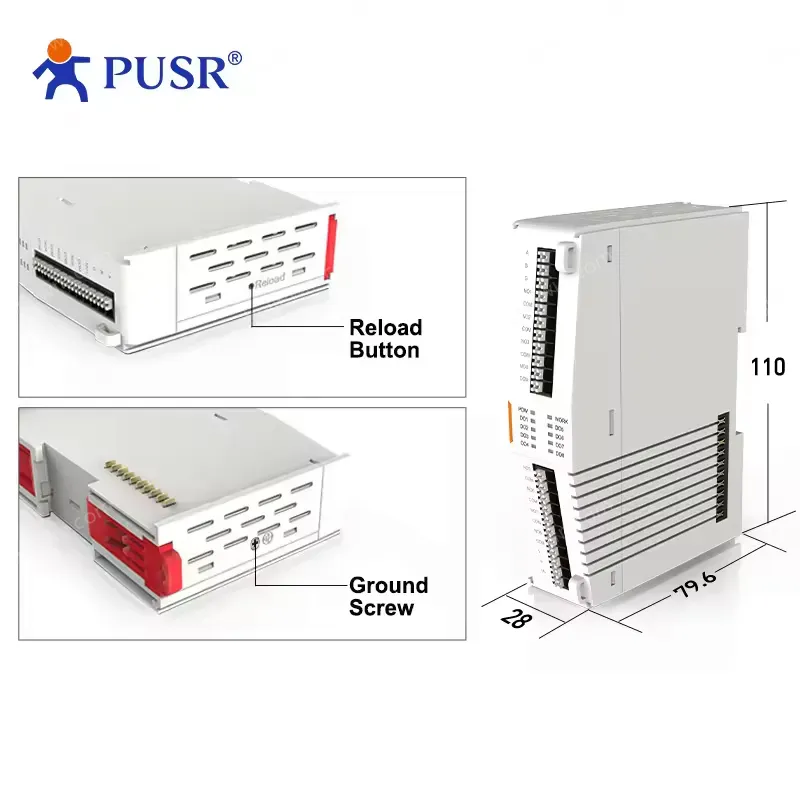 PUSR 4*AI, 4*DO/4*DI, 4*DO/4*AI, 4*AO/ 8*DO/8*DI IO Extender IO Controller