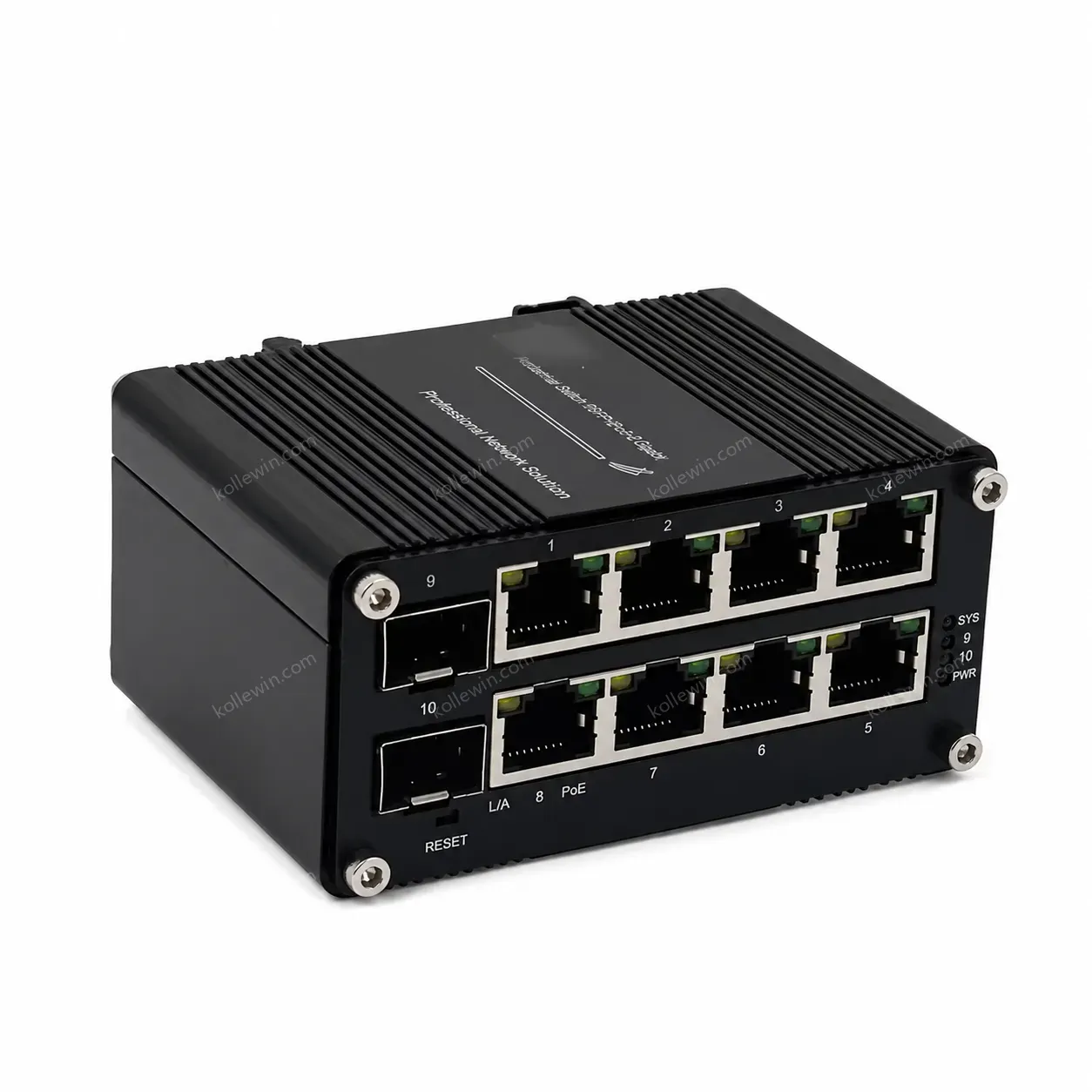 Mini Industrial Managed 8-Port 10/100/1000T 802.3at PoE + 2-Port 100/1000X SFP Ethernet Switch