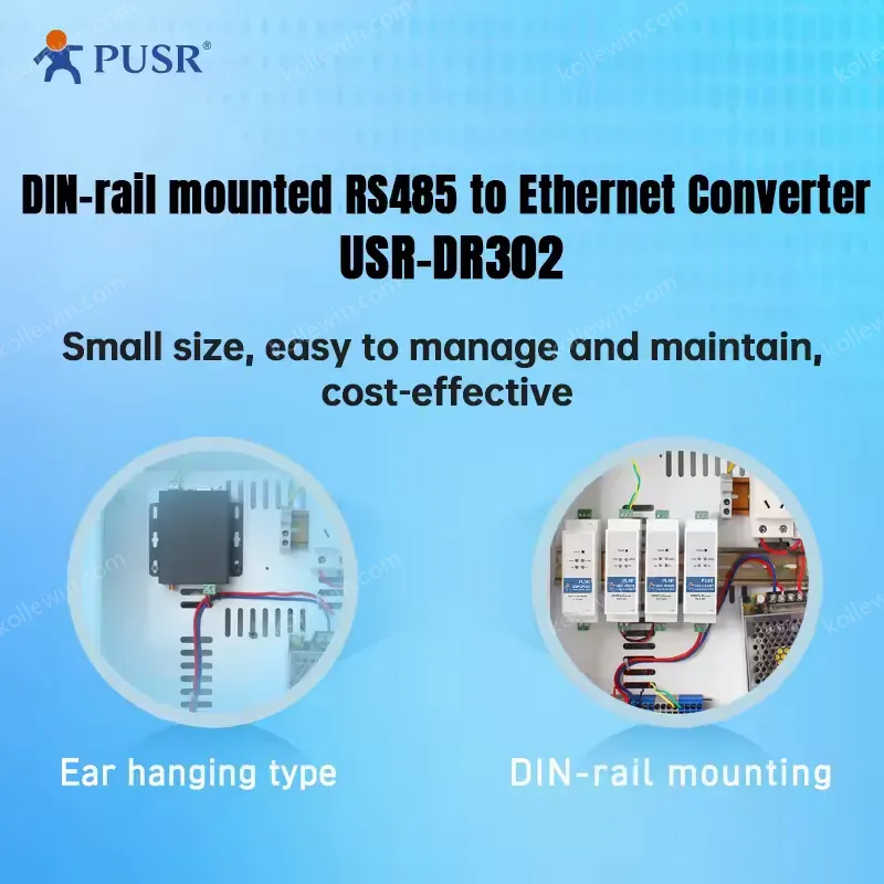 PUSR Support Modbus RTU to Modbus TCP Serial RS485 to TCP/IP Ethernet Converter USR-DR302