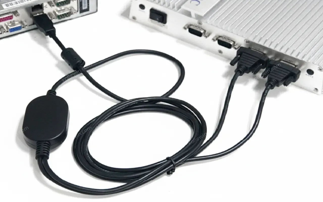 UOTEK Industrial Grade USB to RS-232 Converter USB2.0 to RS232 2 Ports Cable DB9 Com Expansion Connector UT-8812 Adapter