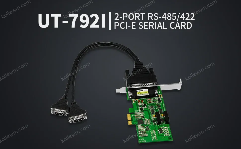 UOTEK Industrial PCI Express PCI-E to RS-485 RS-422 Serial Card 2 Ports DB9 RS485 RS422 PCIE Converter Optical Isolation UT-792I