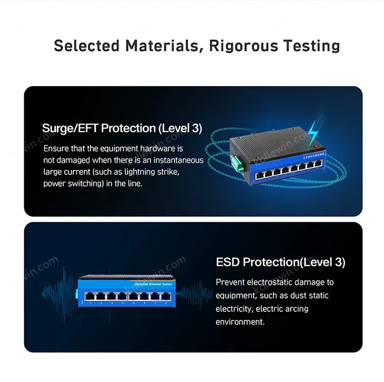 PUSR Industrial GIgabit Ethernet Switch With 10/100/1000Mbps 5/8/16 RJ45 POE+ Ports USR-ISG