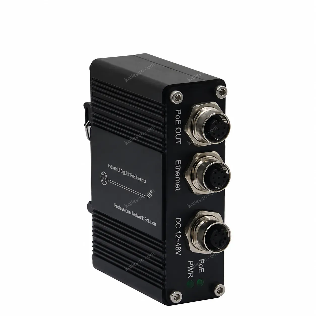 EN50155 Industrial 10/100/1000M 30W PoE Injector with M12 Connector Support DIN-Rail