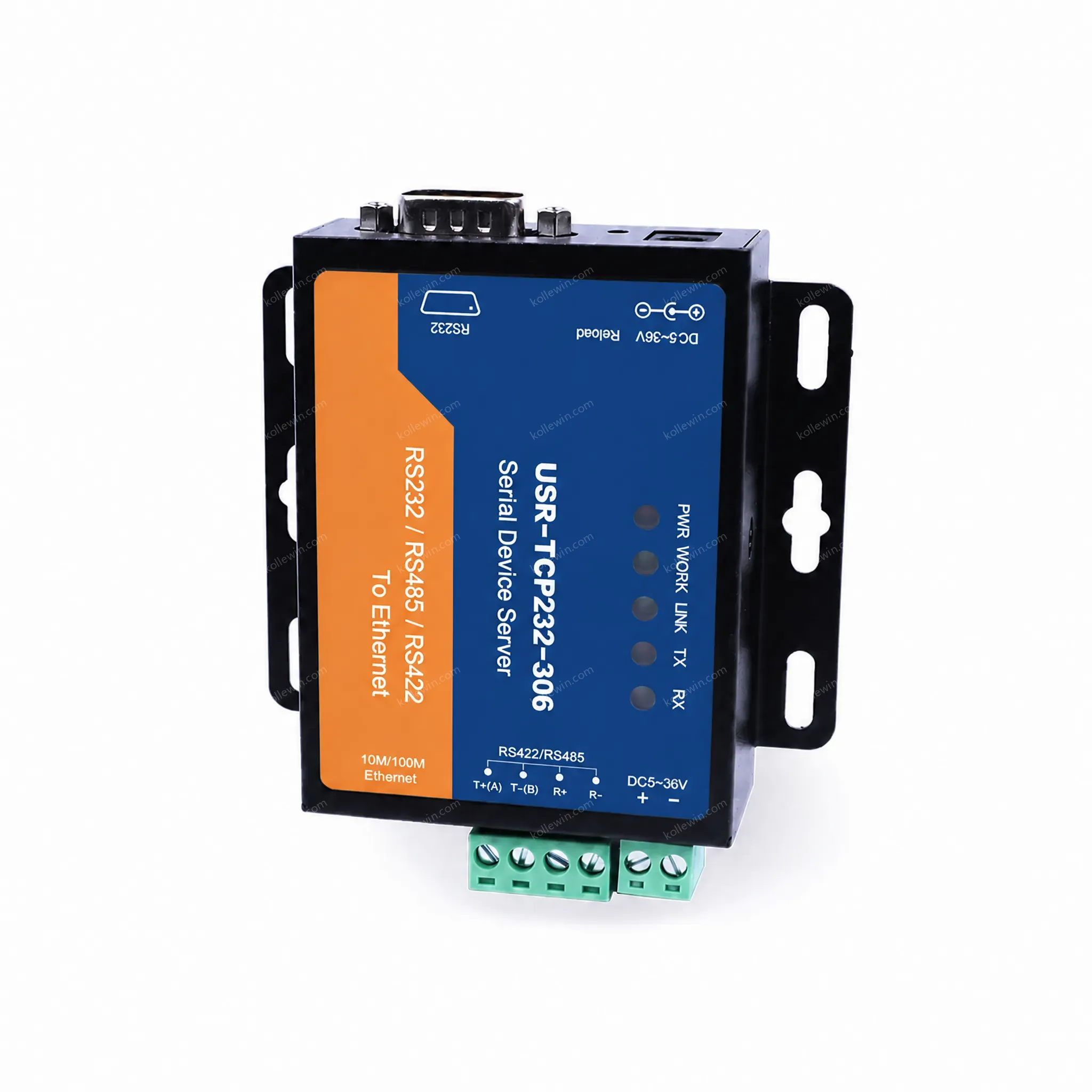 USR-TCP232-306 Rs232/485/422 to Ethernet Converter Customized Webpage Modbus Gateway 5-36V Power Supply CE/FCC/RoHS Certified