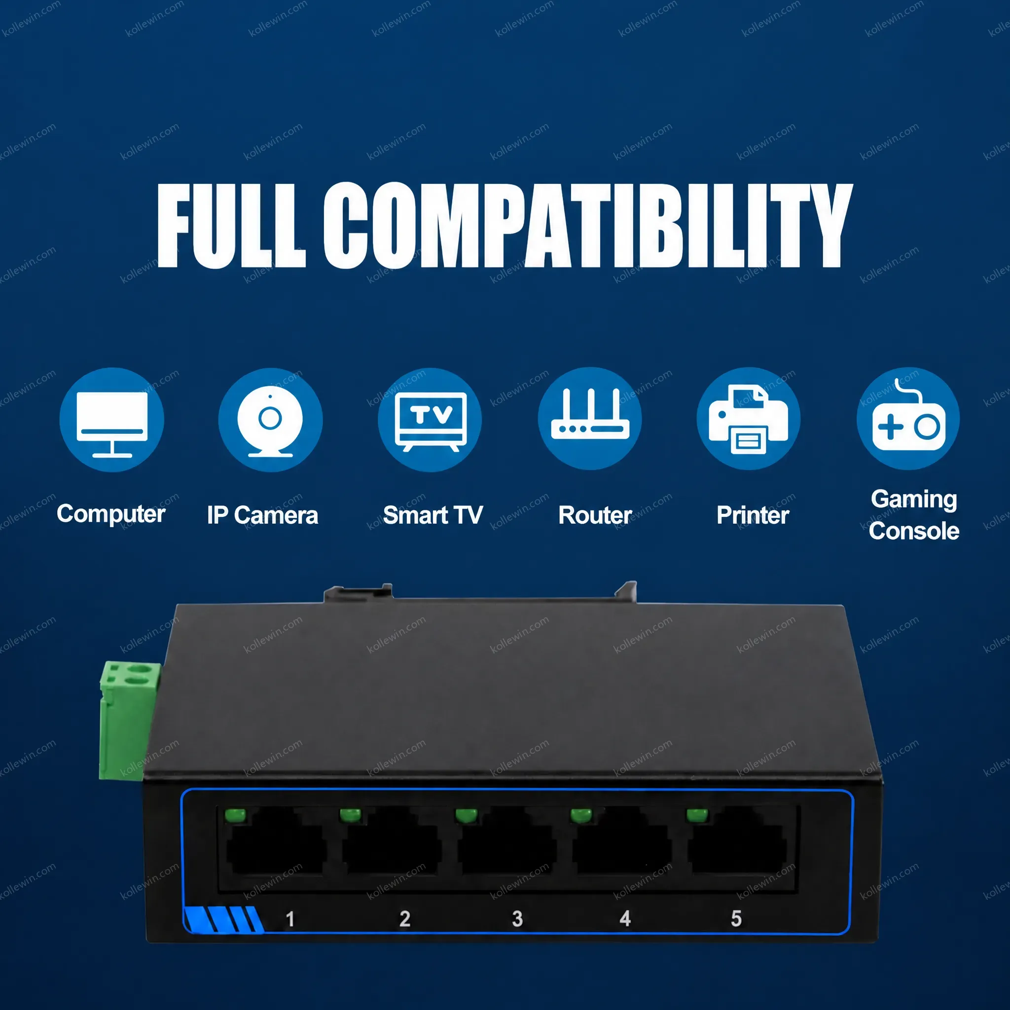 PUSR 8 Ports 10/100 Mbps POE Ethernet Network Switch Compatible with Both 10Base-T and 100Base-TX Standards USR-ESF1008