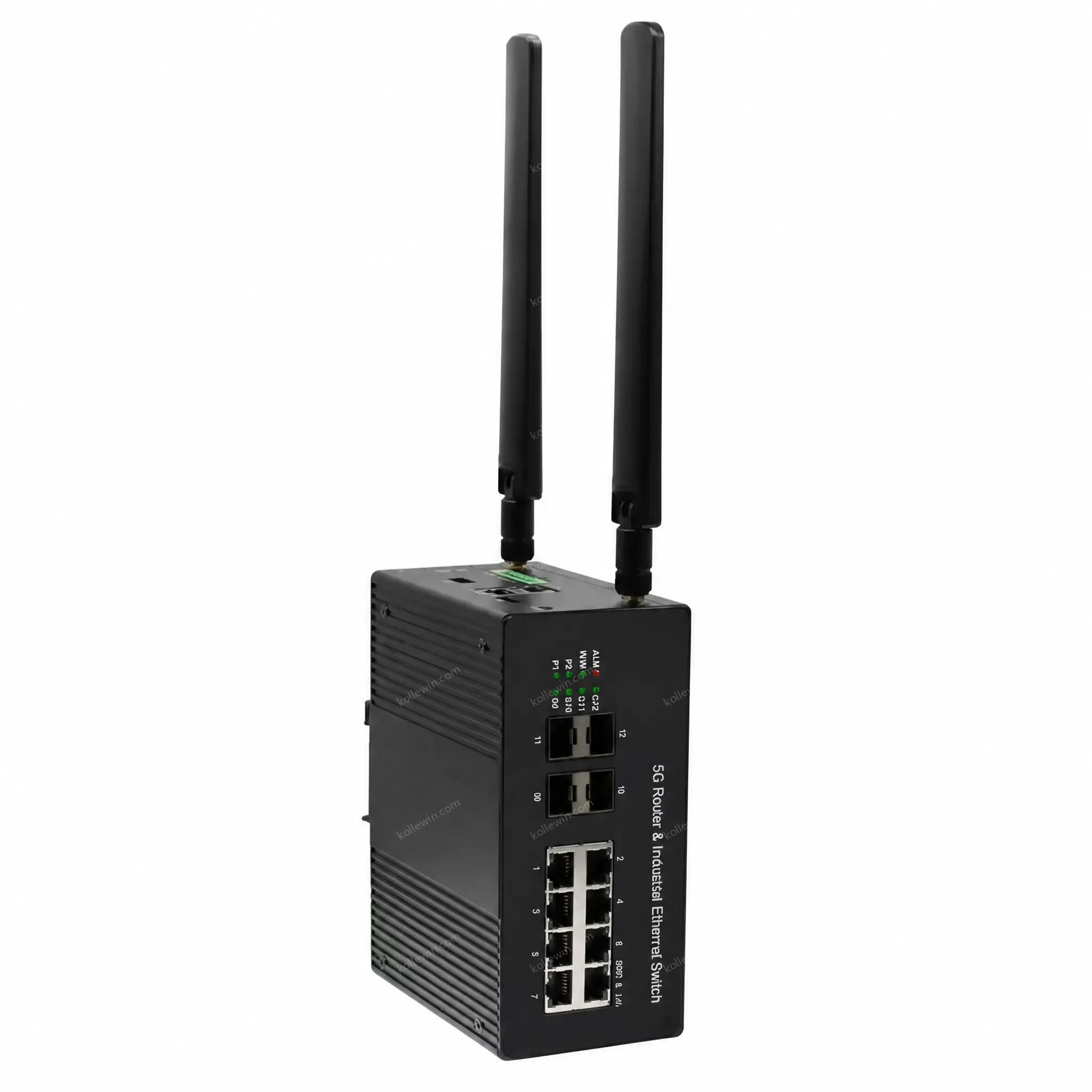 Industrial Ethernet Switch With 5G Router 8 X 10/100/1000M Gigabit RJ45 to 4 X 1.25G SFP and 1 X 5G Uplink