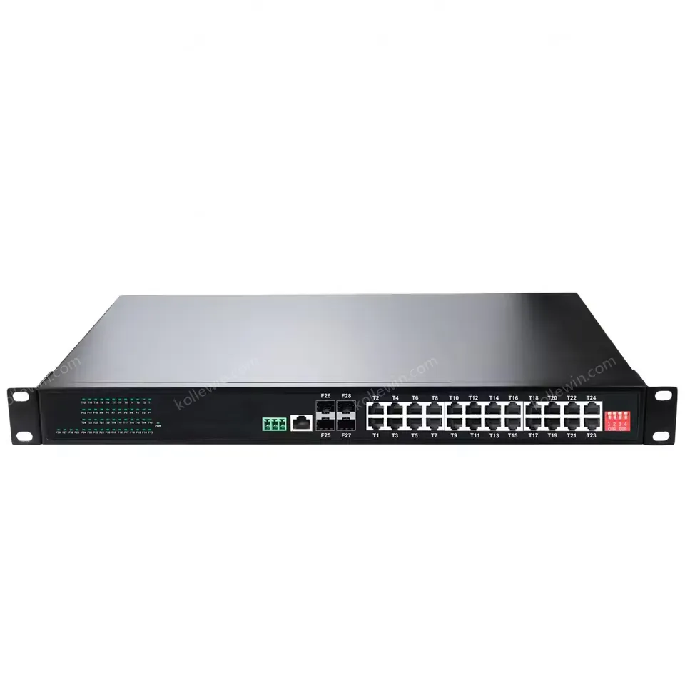 Rackmount Managed PoE Switch L2+ 24-Port 10/100/1000T 802.3at + 4-Port 1000X SFP Managed Switch 24 Port Poe 1000mbps