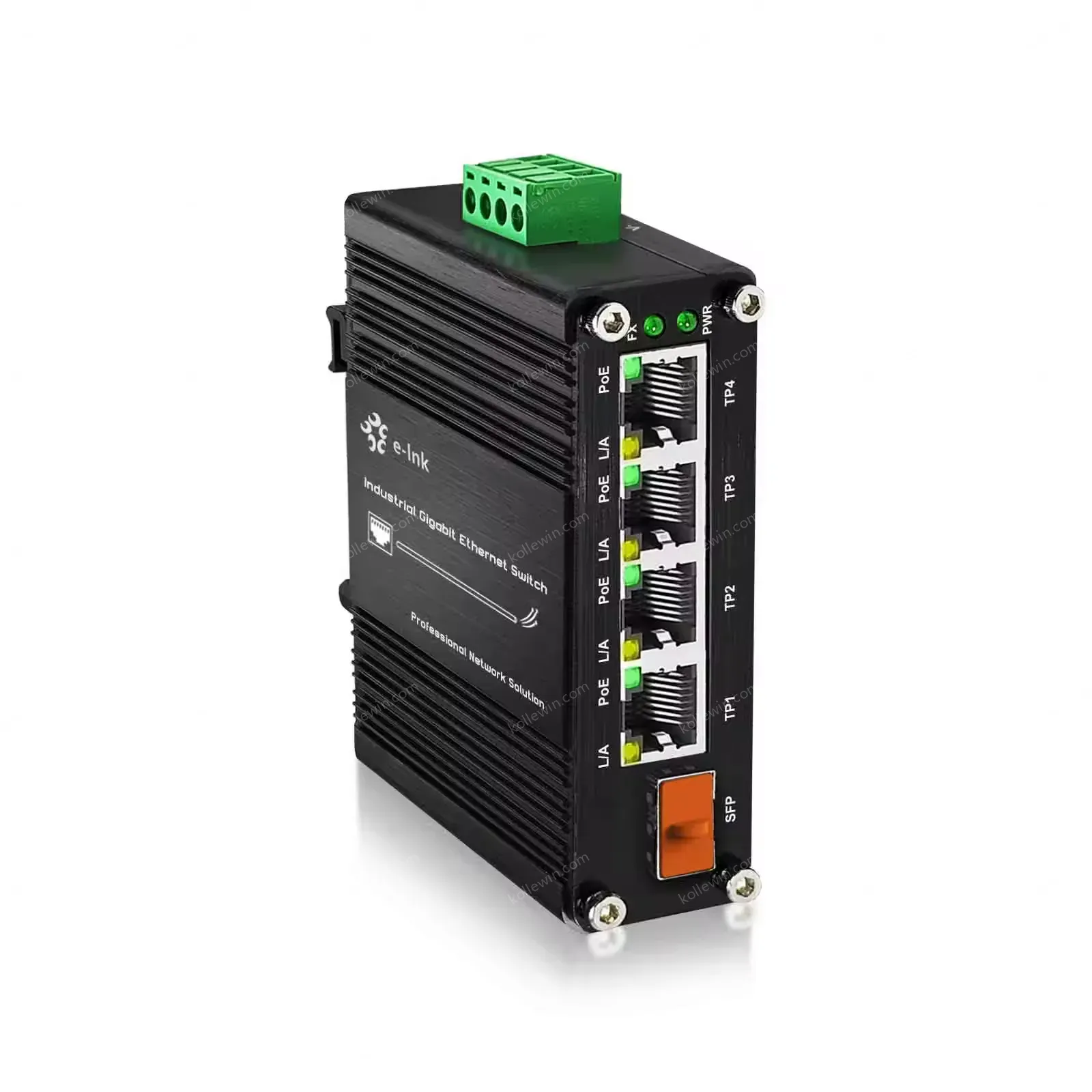 All-in-One Industrial PoE+ Switch for Solar/Wide-Voltage Systems, 4x 30W Ports + Fiber SFP Uplink, Extend Network Via SFP Fiber