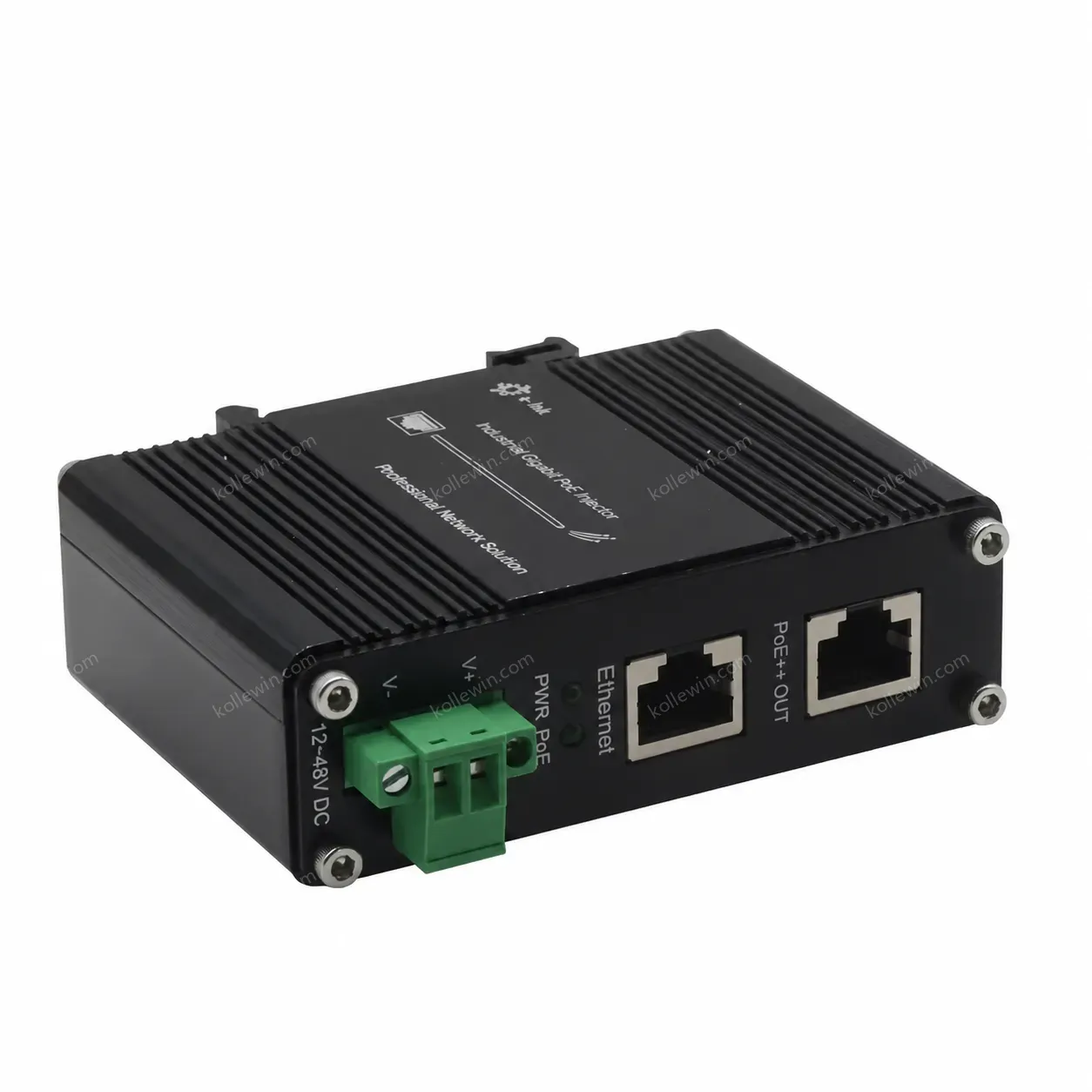 Industrial Gigabit 60W PoE Injector 12 to 48V DC Input with Power Booster for powering CCTV Cameras