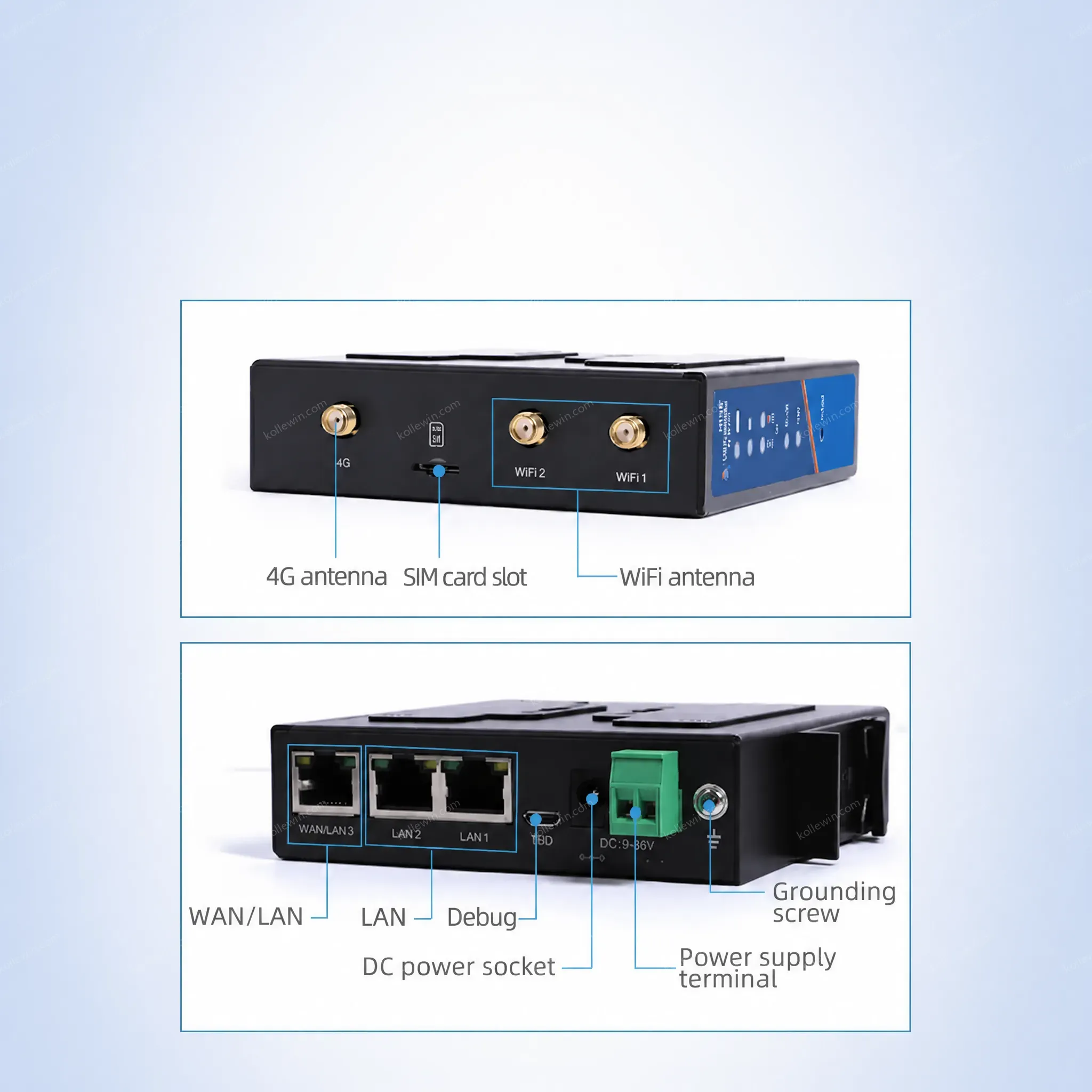 USR-G806w 2G/3G/4G APN/PDN Sim Card Slot WiFi Enhanced 300Mbps Outdoor Industrial IoT 4G LTE Cellular Router