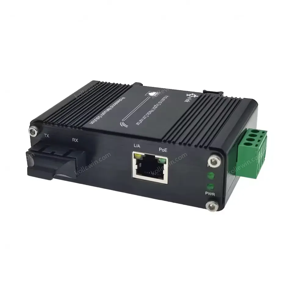 Mini Industrial 100BASE-FX to 10/100BASE-T 60W PoE++ Media Converter