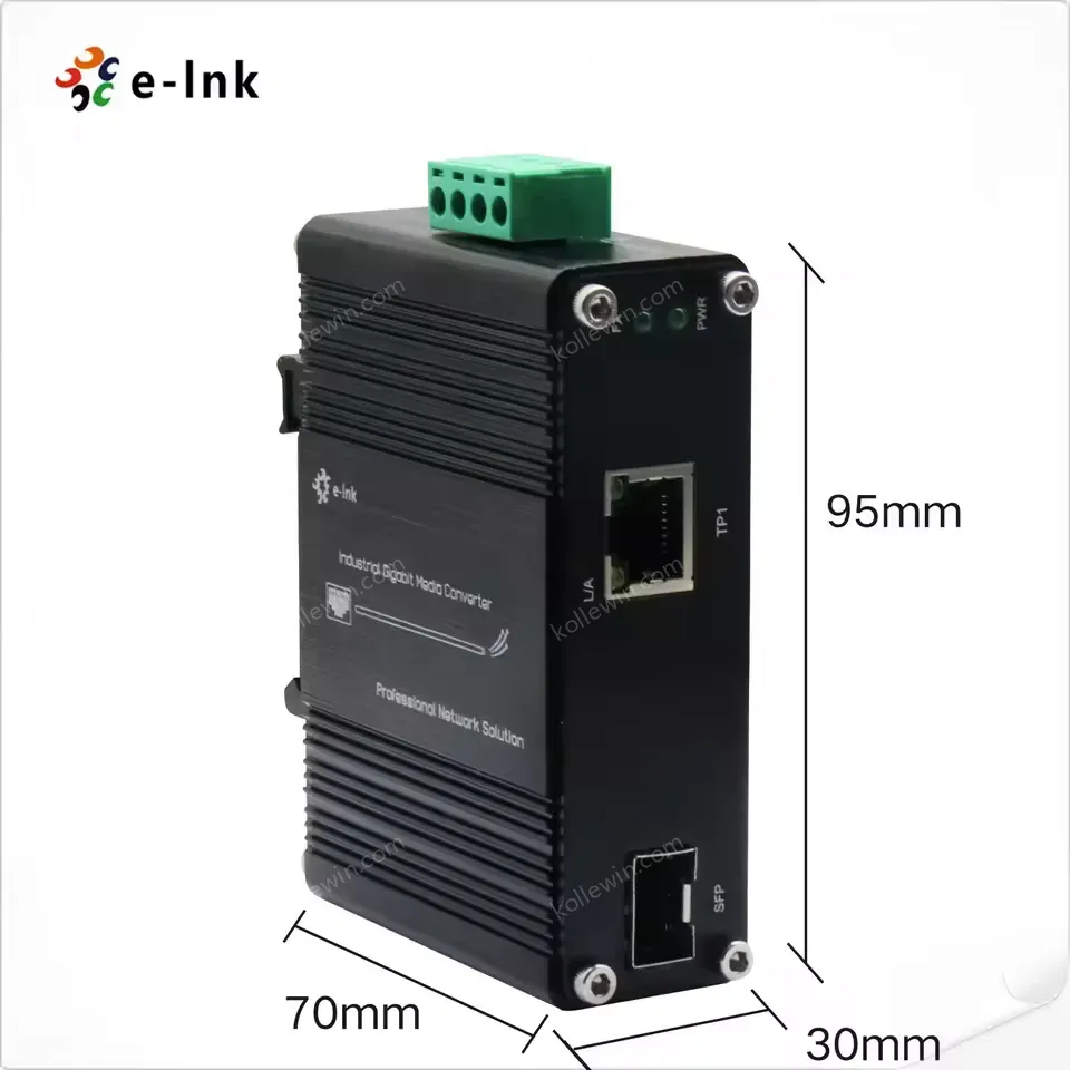 Industrial DIN-Rail 2.5G Media Converter 1-Port 2500BASE-T to 10G SFP+ for IoT AIoT Networks -40℃ to 75℃