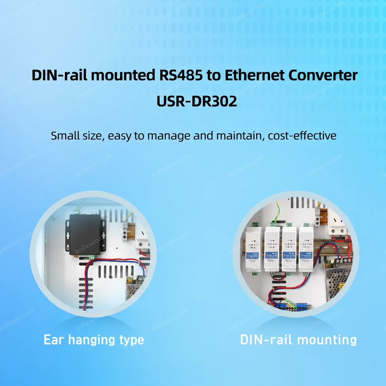 PUSR DIN-RAIL RS485 to Ethernet Converter Modbus Gateway Serial Device Server DC 5.0-36V IP30 USR-DR302
