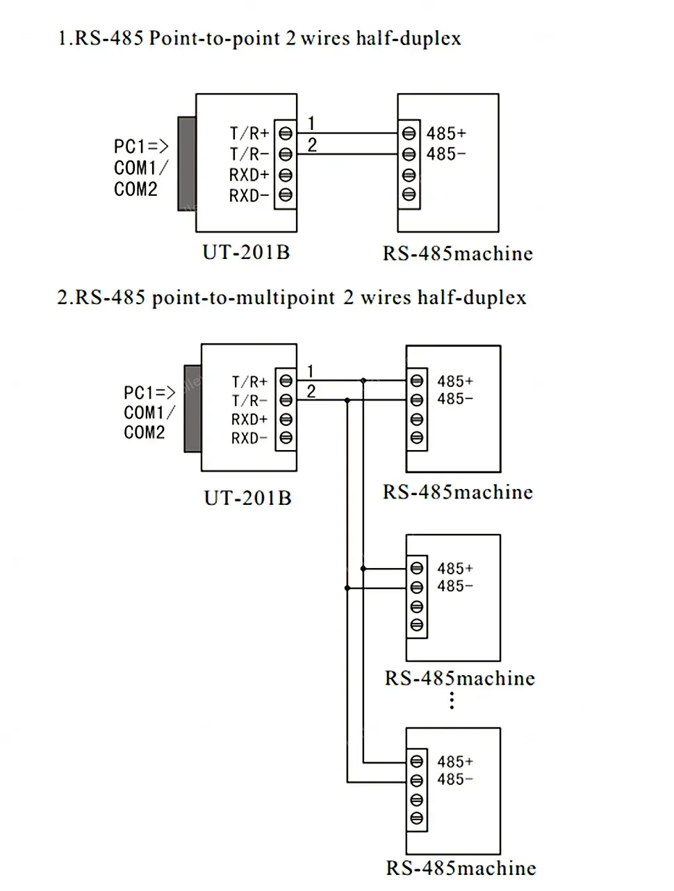 UOTEK Mini RS232 to RS485 Converter RS 232 DB9 RS-232 To RS-485 Adapter Serial Connector Half Duplex Anti Lightning UT-201B