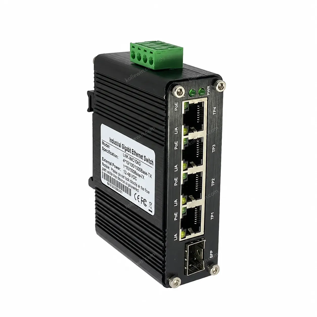 Mini Industrial 4-Port 10/100/1000BASE-T 802.3at PoE + 1-Port 10/100/1000T Ethernet Switch
