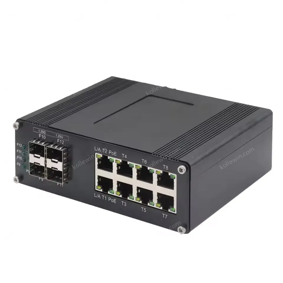 Industrial 8 Port Gigabit Ethernet WEB Managed Switch 4 X SFP 8 X GE PoE Network Switch CCTV Networking