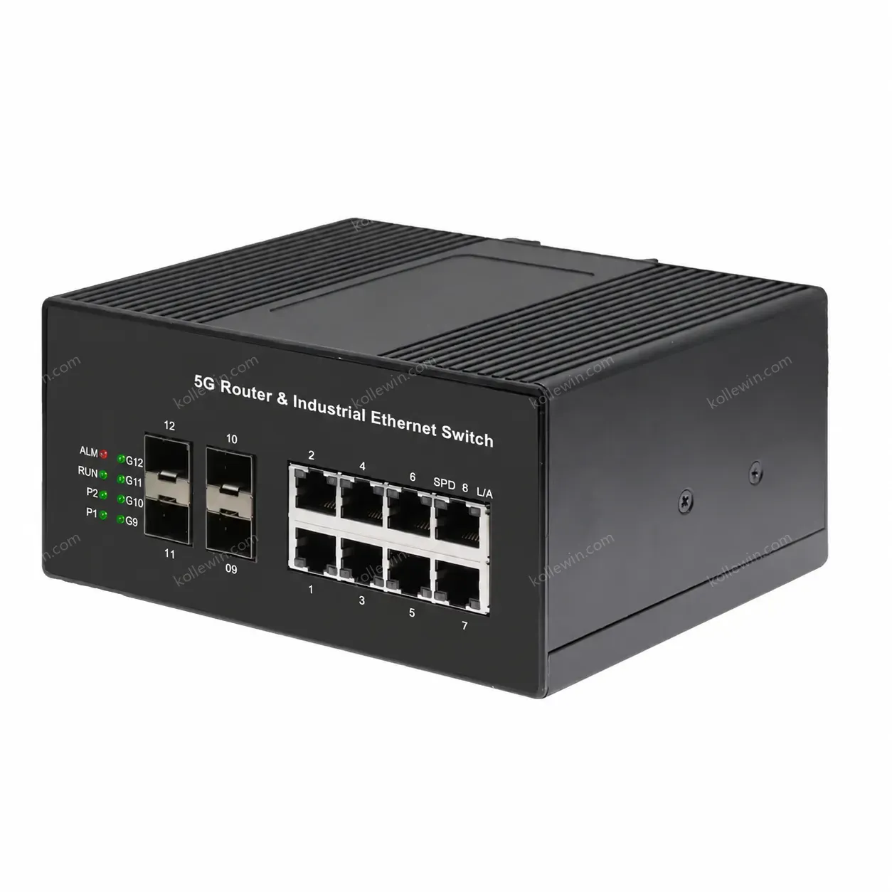Industrial Ethernet Switch With 5G Router 8 X 10/100/1000M Gigabit RJ45 to 4 X 1.25G SFP and 1 X 5G Uplink