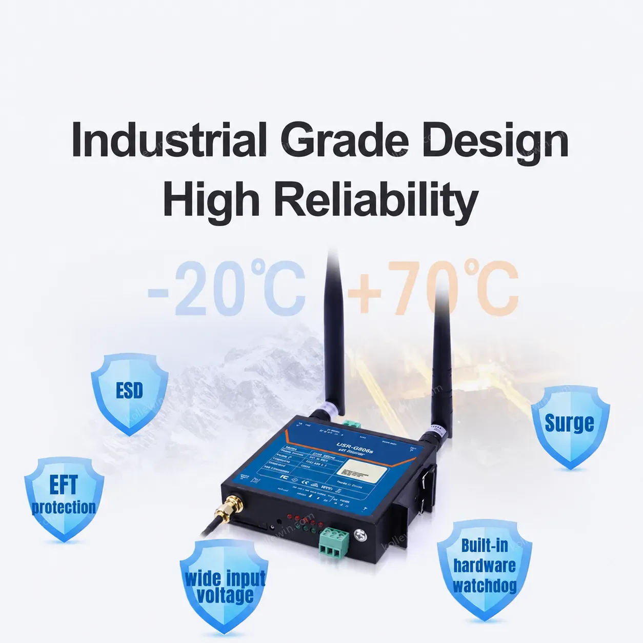 PUSR Industrial 4G LTE Router with Firewall Support 2.4GHz WiFi Multiple VPN Various Cloud Platforms USR-G806s-G