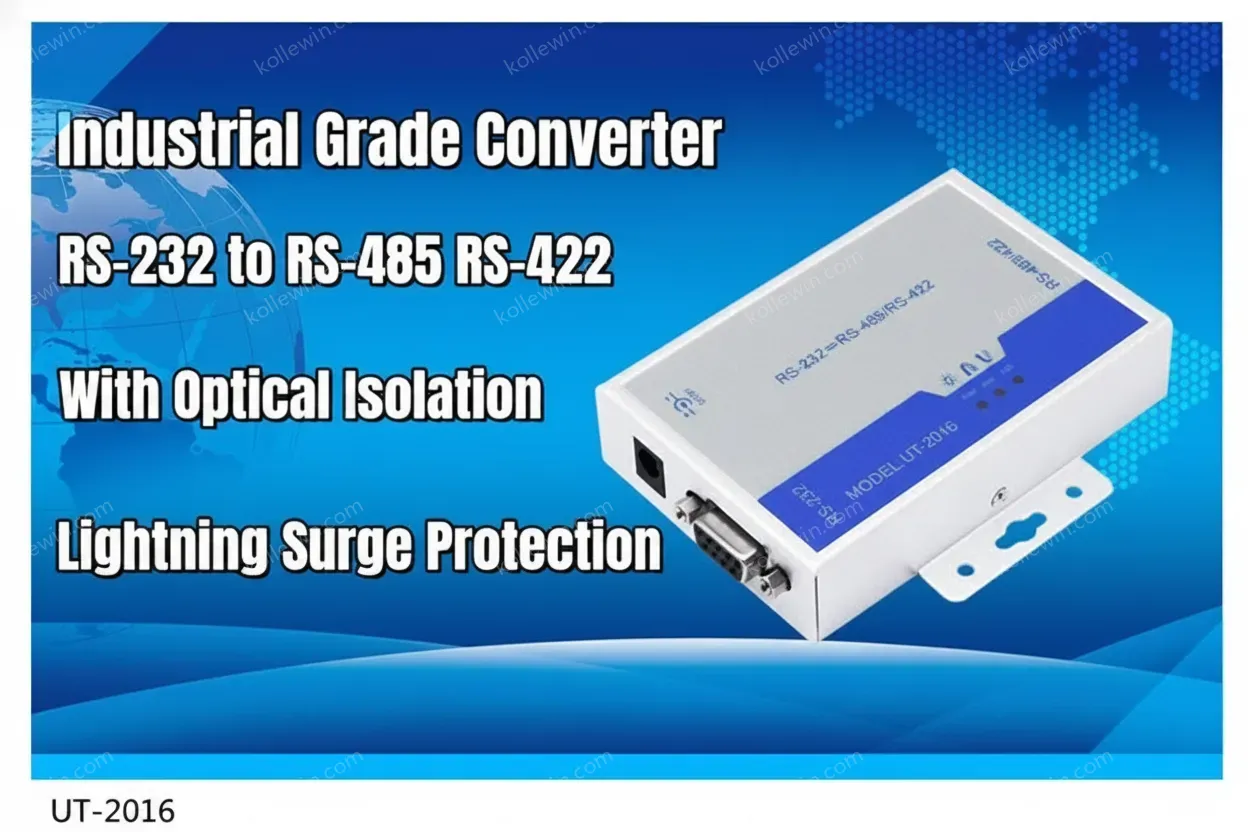 UOTEK RS-232 to RS-485 RS-422 Adapter Industrial DB9 RS232 to RS485 Converter RS422 Connector Isolation ESD Anti-Surge UT-208