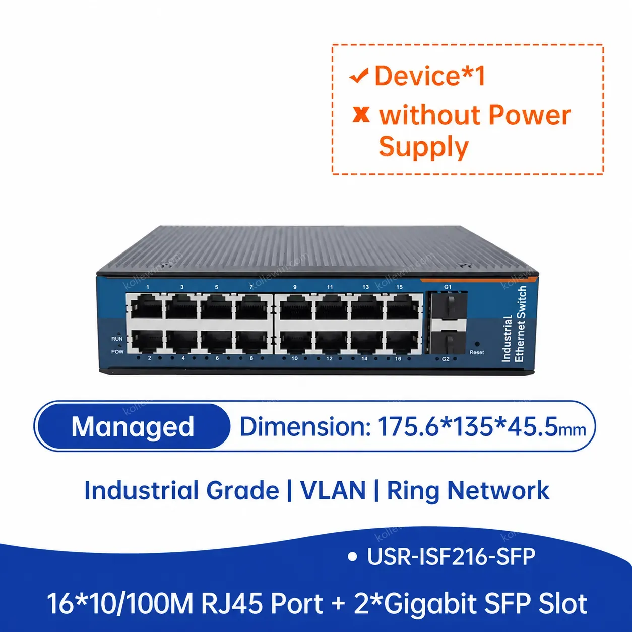 PUSR 2 SFP 5/8 RJ45 Ports 10/100/1000Mbps Gigabit Industrial Ethernet Switch with QoS USR-2SFP Series