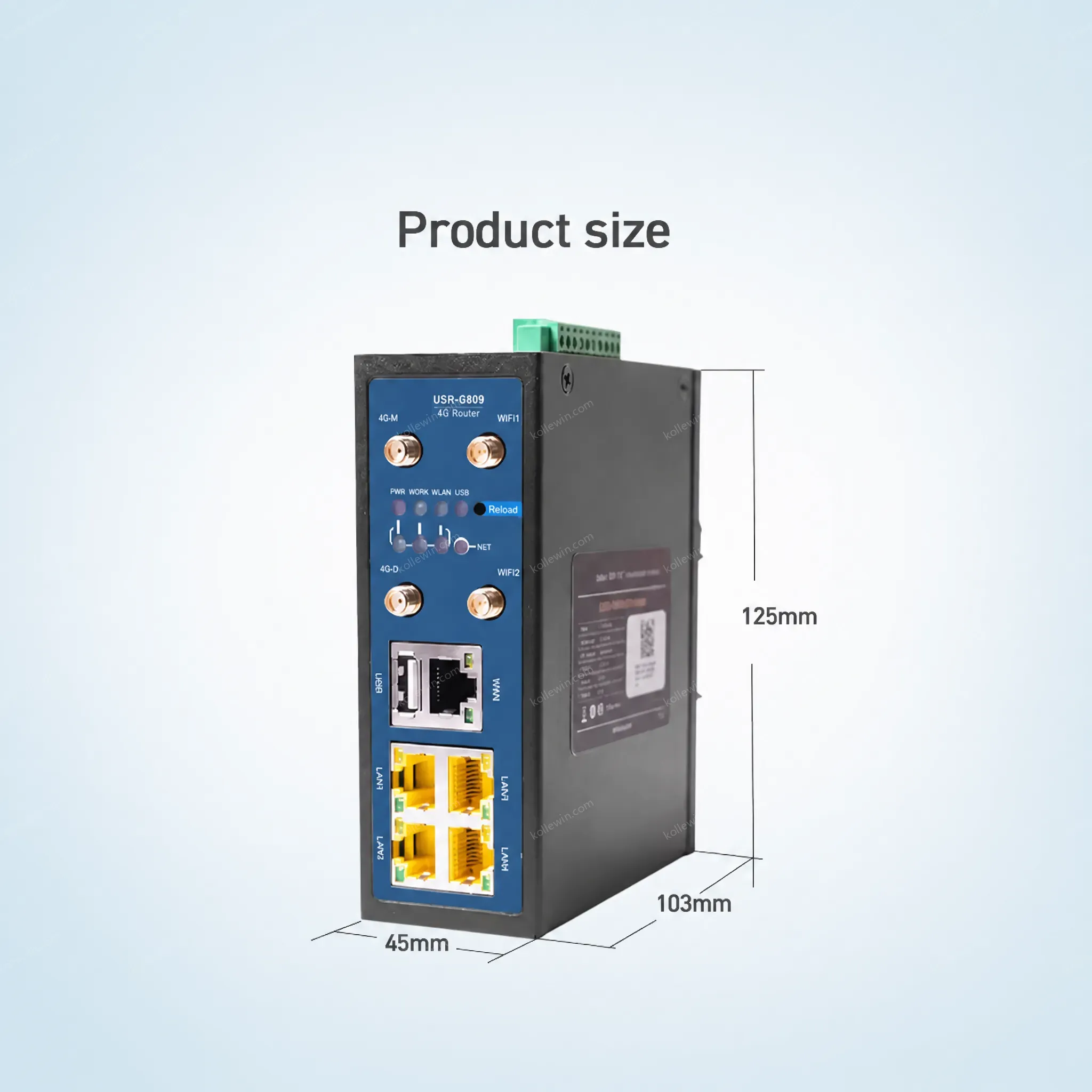 USR-G809-E EMEA & APAC Industrial Grade 3g 4g Lte WiFi OpenCPU Router Supports 2G/3G/4G Network