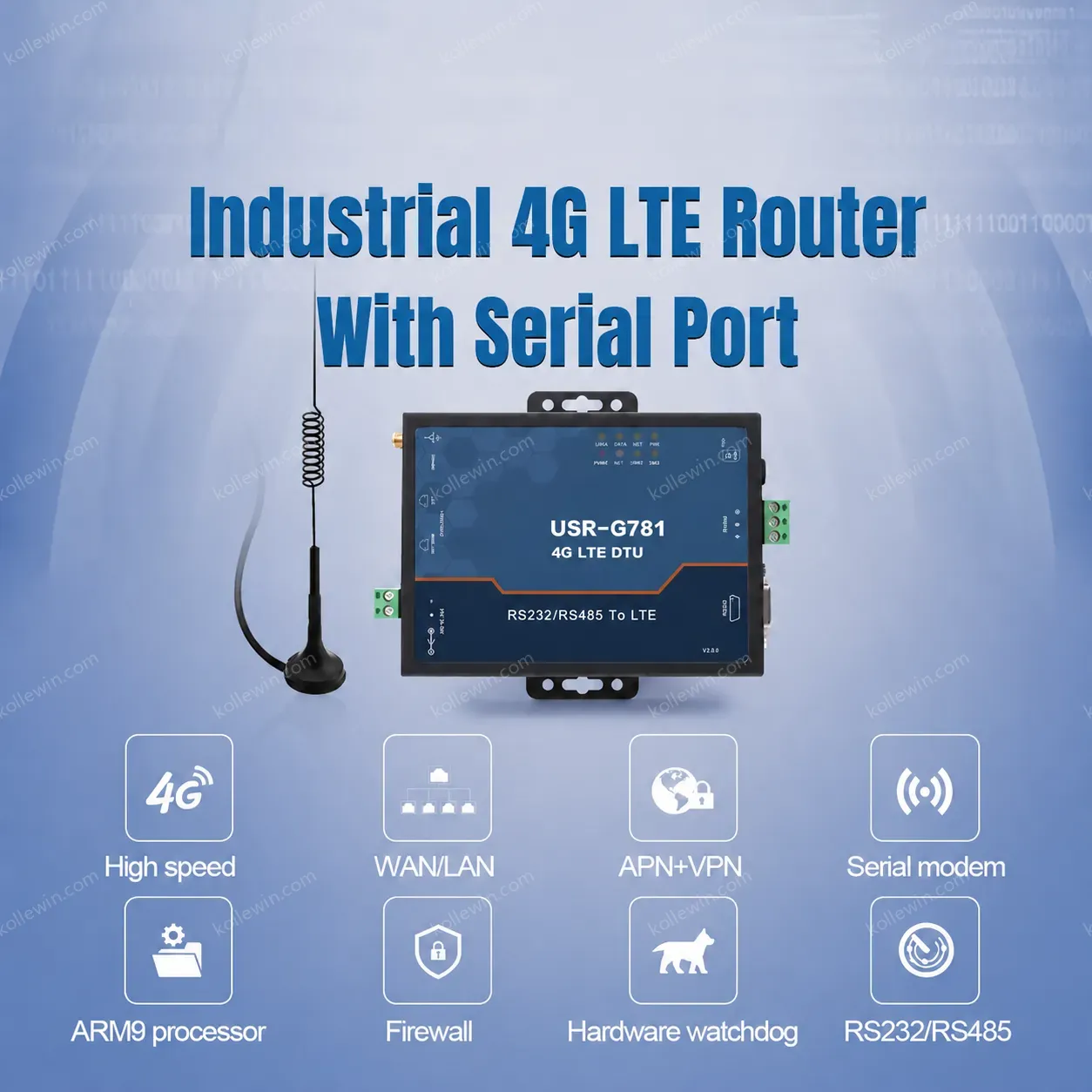 USRIOT USR-G786-E Industrial Serial Cellular 4G LTE Modem Wireless Router Network with 2-Year Warranty RS232/RS485 Interface