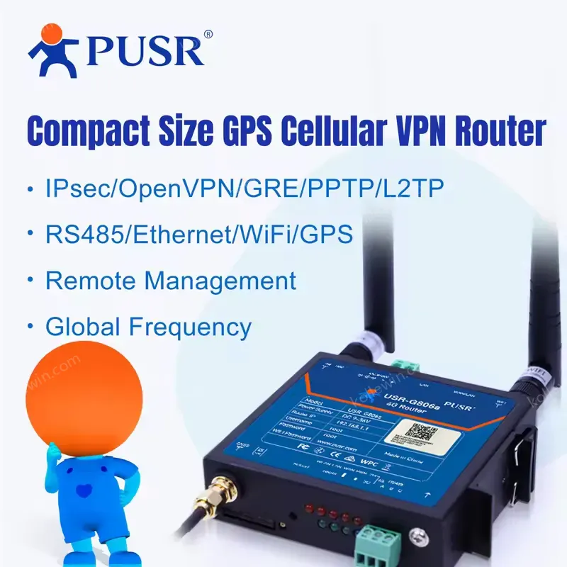 USR-G806s-Gd Global Ban Industrial 4G LTE Router with 1*WAN/LAN,1*LAN GPS Function Enhanced OPENVPN RS485 Serial Port