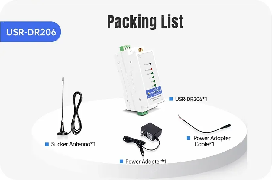 PUSR DIN Rail Serial RS485 to LoRaWAN Converter wireless network gateway Long-range Communication Stable Reliable data USR-DR206