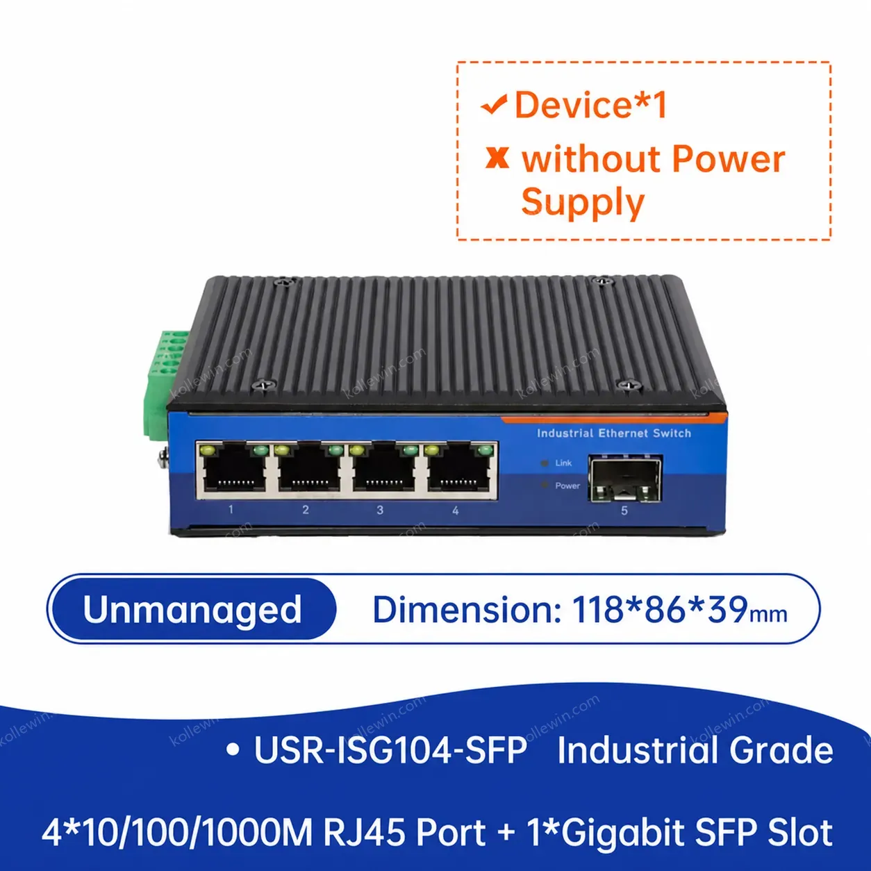 PUSR 1SFP 5/8 RJ45 Ports 10/100/1000Mbps Gigabit Industrial Ethernet Switch with QoS USR-1SFP Series