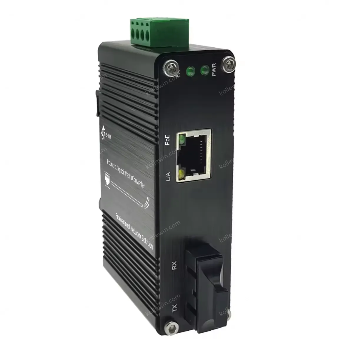 Elink Mini Industrial 100/1000BASE-X to 10/100/1000BASE-T 30W PoE+ Media Converter LNK-IMC3012P Series