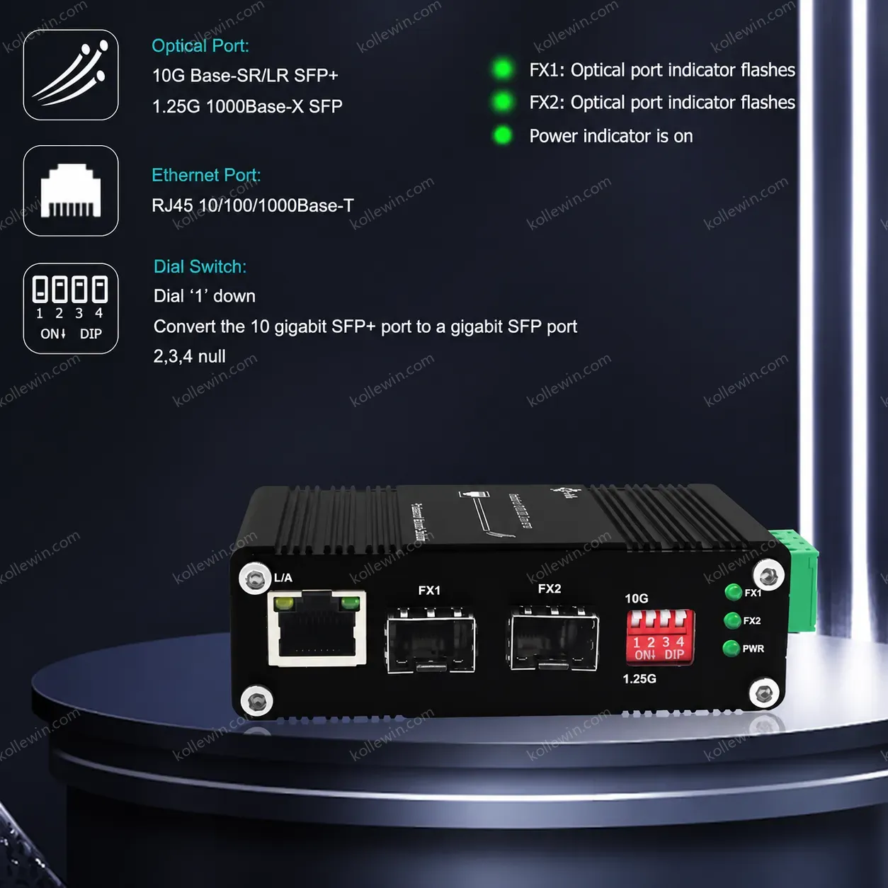 Outdoor Industrial 10G OEO Fiber Media Converter SFP+ to SFP+ with 1G Ethernet Media Converter Function Wholesale
