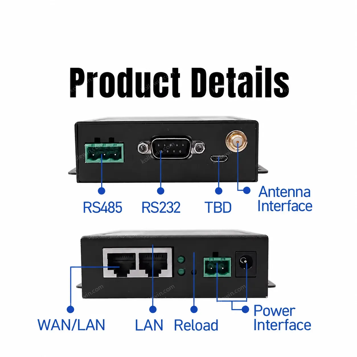 USR-W630 Industrial Serial To WiFi and Ethernet Converter, Two Ethernet ports, RS232 RS485